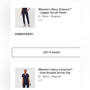 Women's Navy Figs Scrub Set! S top , M bottoms.